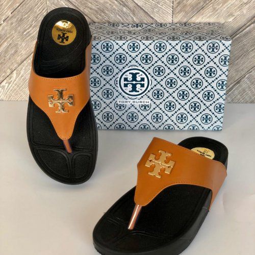 TORY BURCH Signature Wedges โ Premium Quality (Brown)