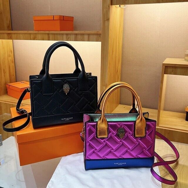Trendy Women Bag - Kurt Geiger-Inspired Master Quality Handbag & Long Belt (Black)