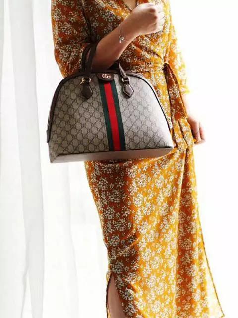GUCCI β Women's Hand Bag with Long Belt (Full Branded Packaging) (Beige & Brown)