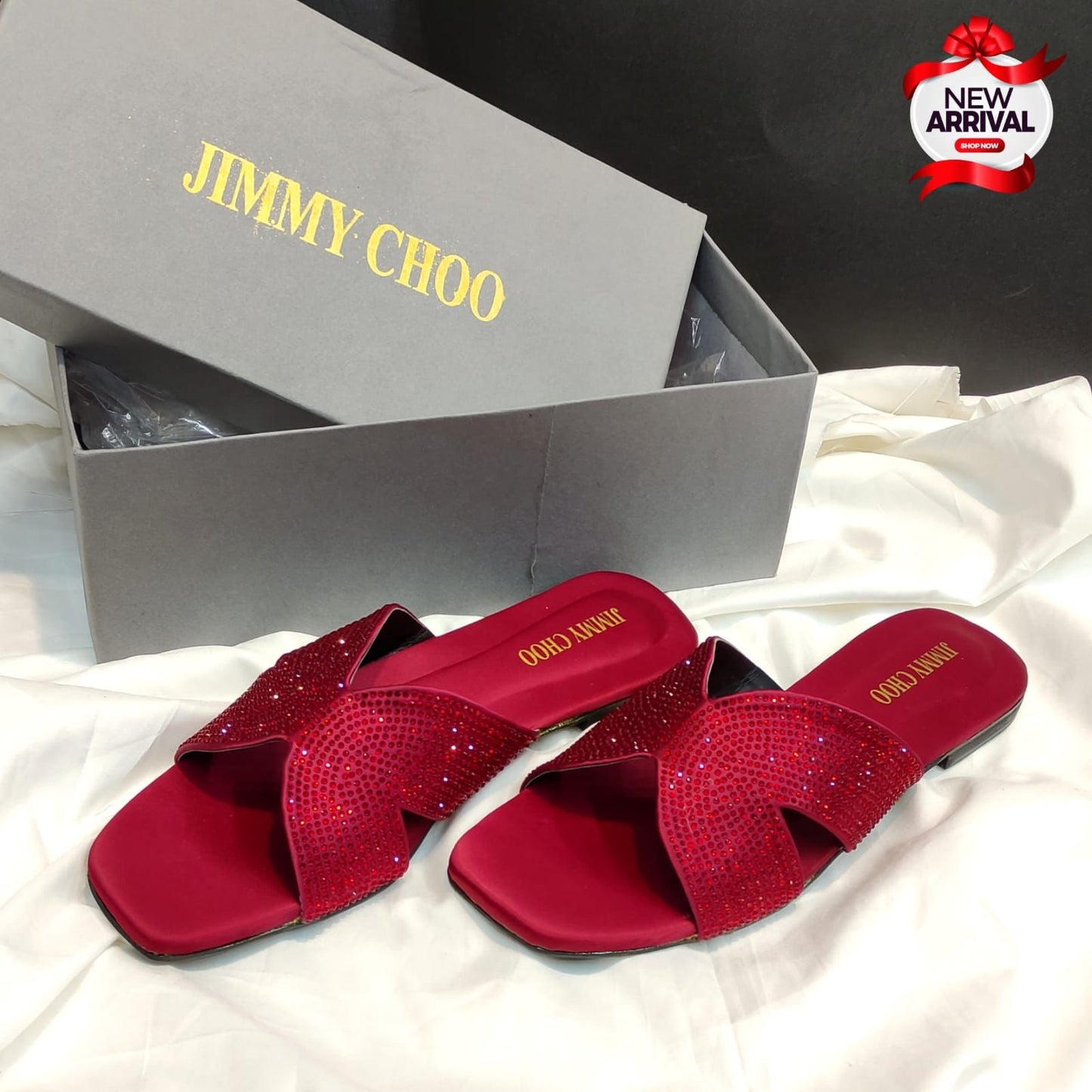 Jimmy Choo Slippers β Premium Restock (Red)