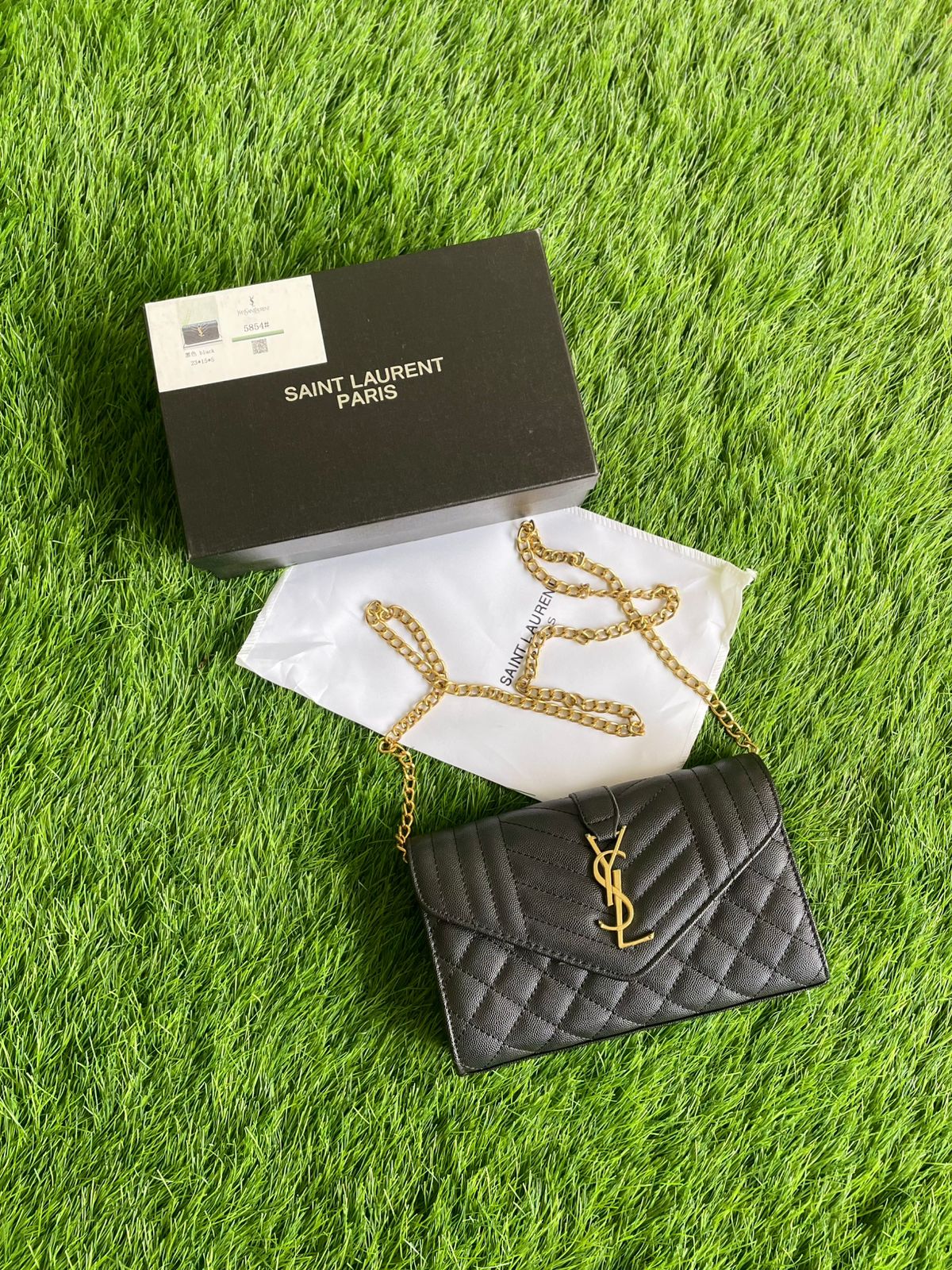 YSL-Inspired Handbag β Premium Quality Women Bag with Gold Accessories & Box(Black)