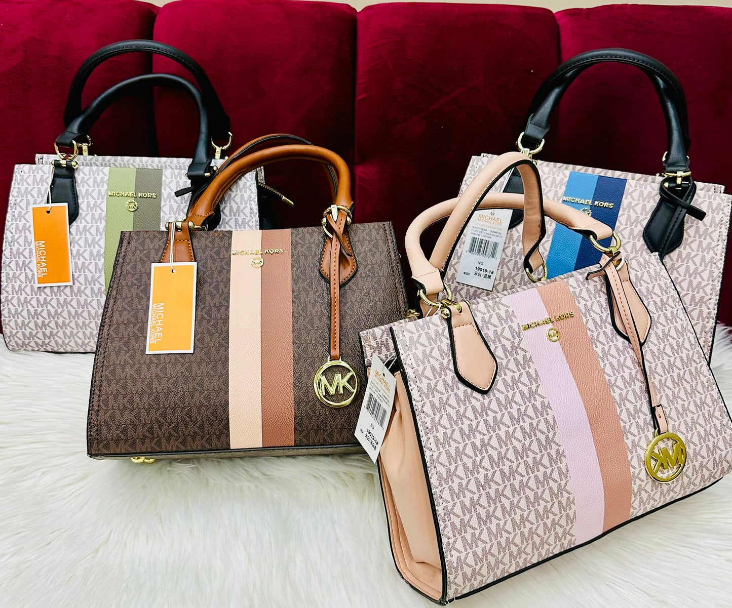 MICHAEL KORS-Inspired Handbag โ High Quality Women Bag with Brand Dust Bag(Cream)