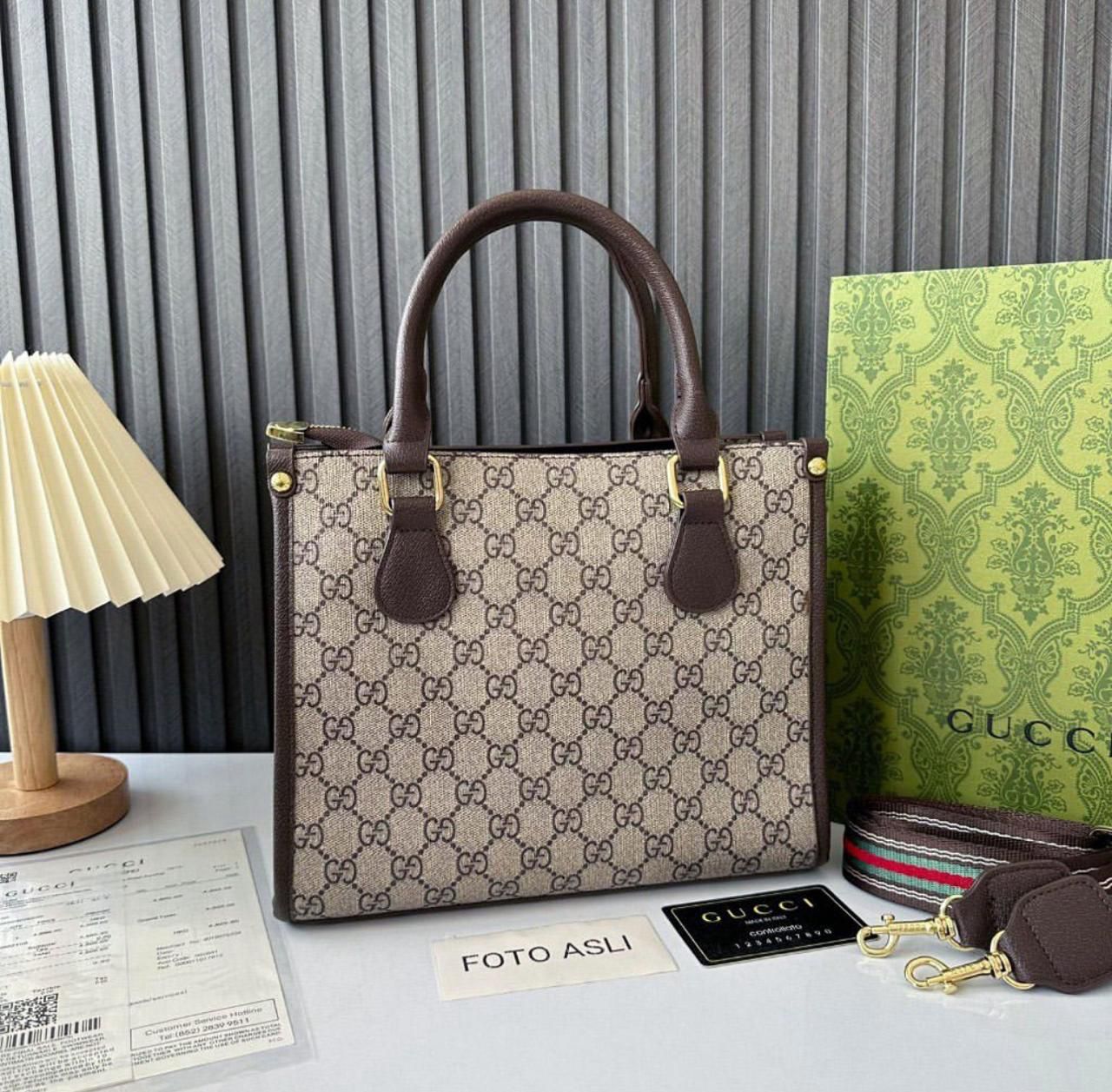 GUCCI-Inspired Medium Bag β Good Quality Women Bag with Logo & Long Belt(Beige)