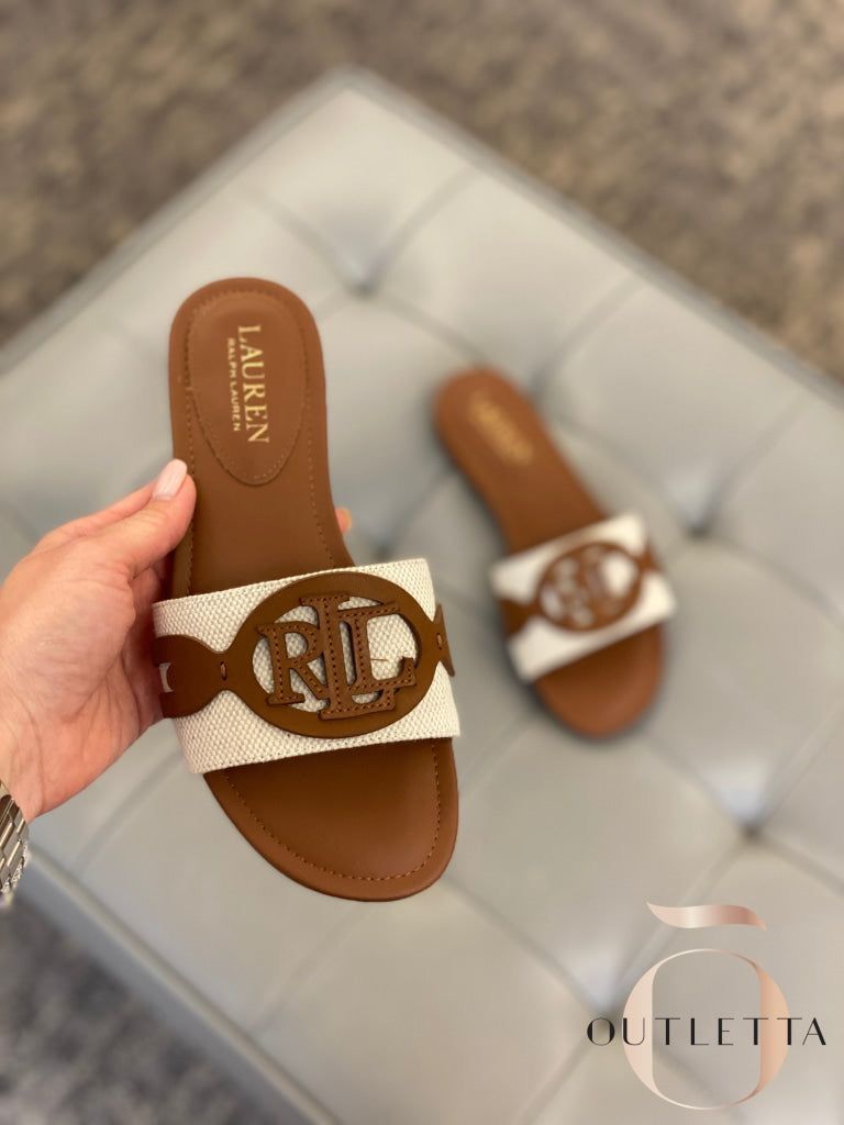 RALPH LAUREN-Inspired Flat Slippers β Elegant Women Footwear with Brand Box(Brown)
