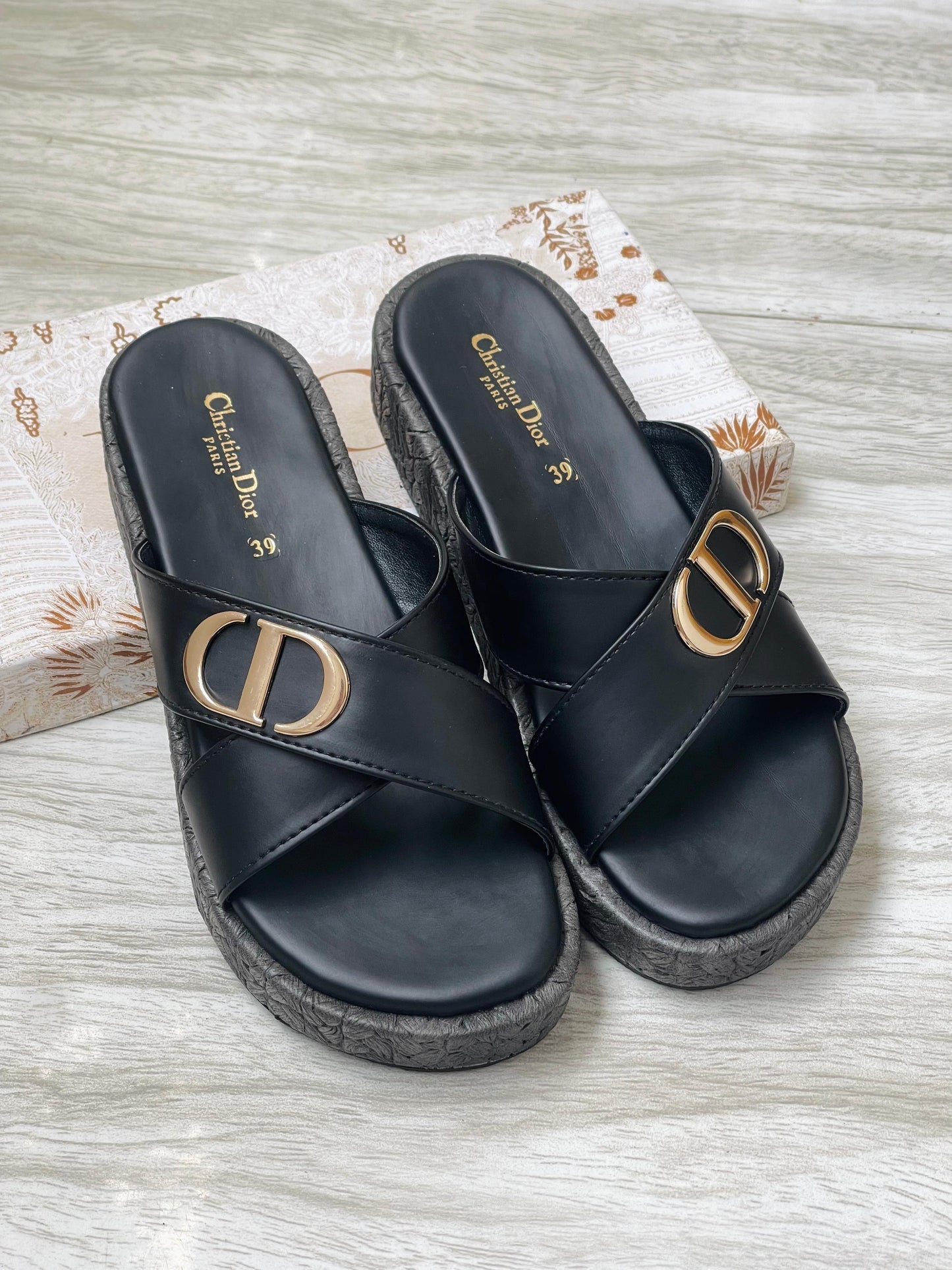New Arrival – Christian Dior Soft Wedges (Black)