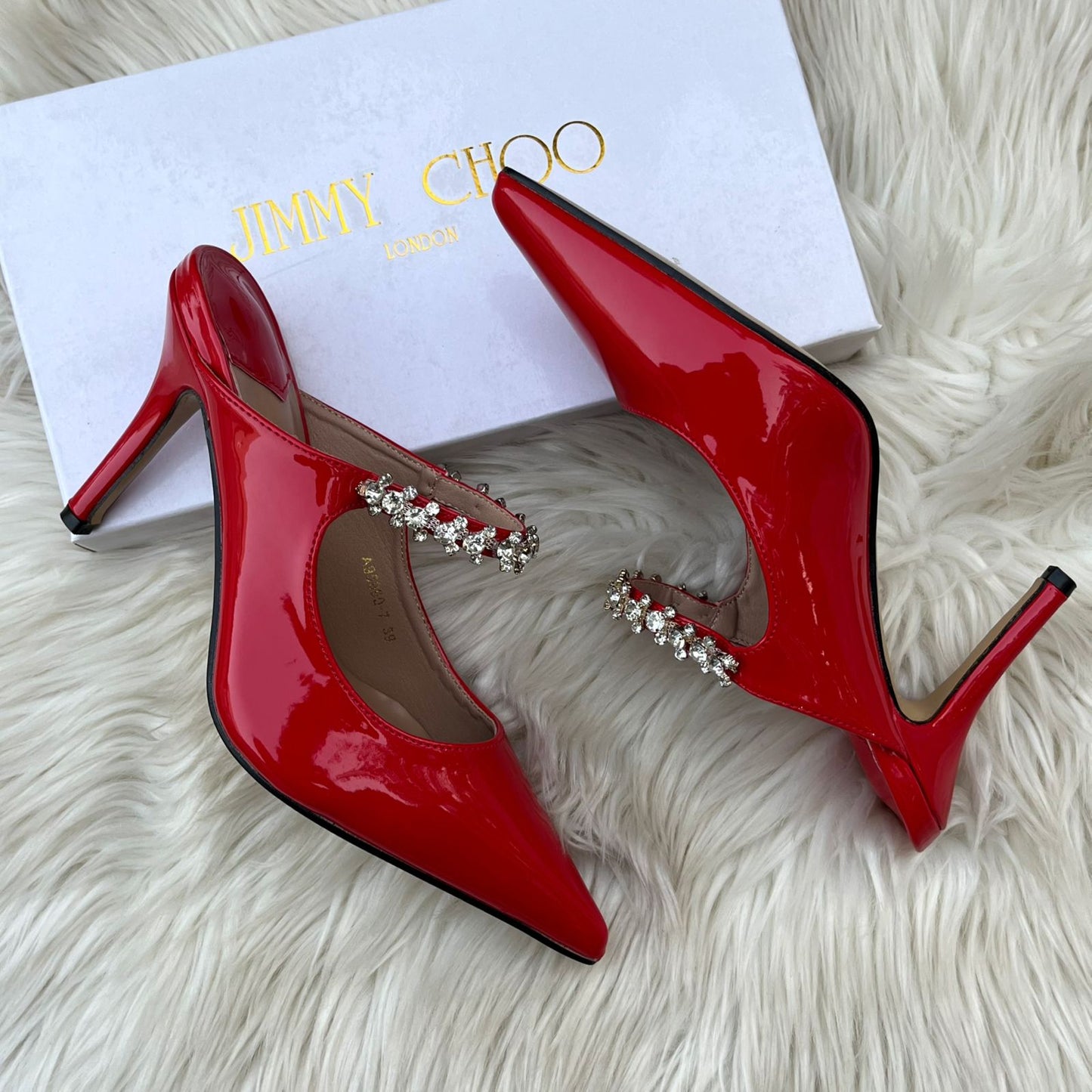 JIMMY CHOO – Women Heel Pumps | Master Quality Patent Leather (Red)