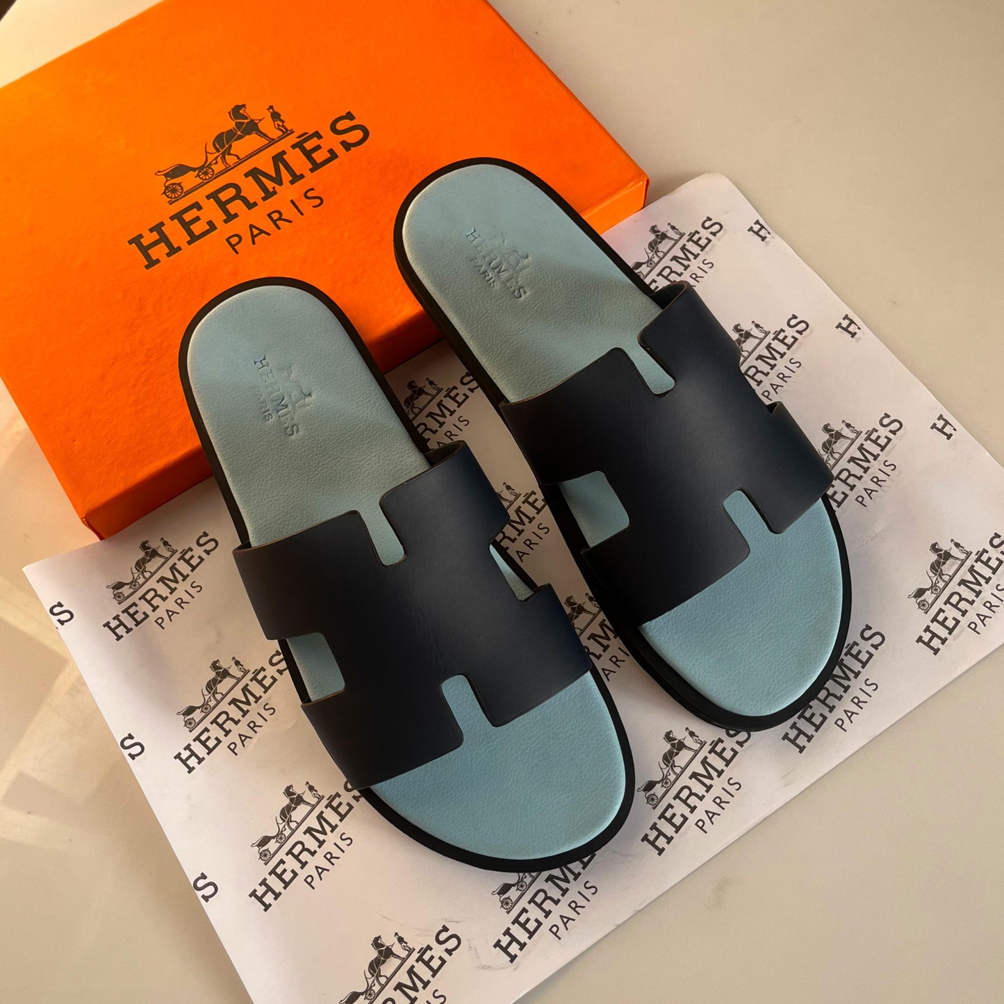 Hermès Izmir Sandal – Gents Men Sandal | Premium Quality (Blue Black)