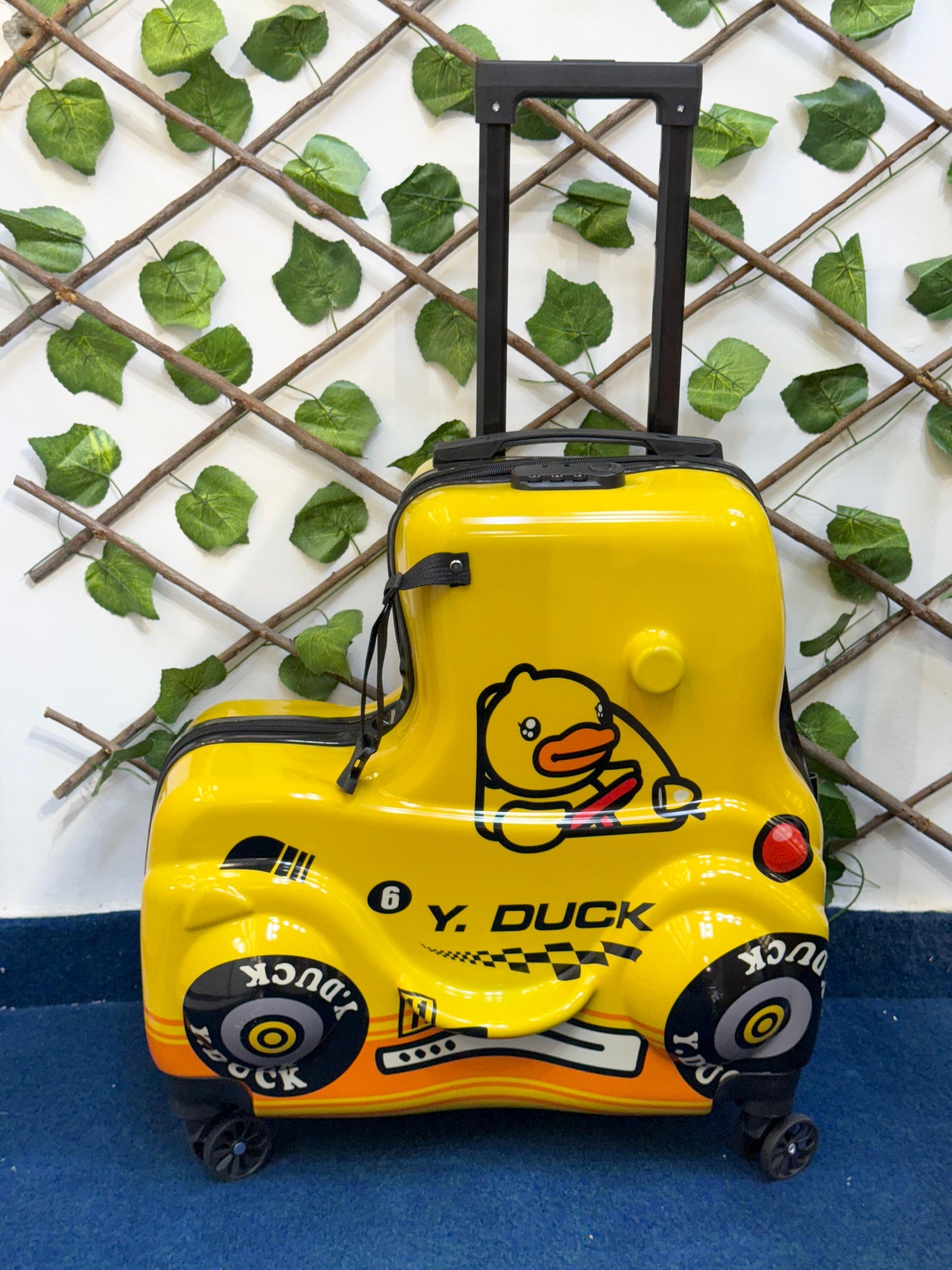 RIDE-ON Kids Travel Suitcase – Duck Train Trolley Bag (20 Inches) (Yellow-1)