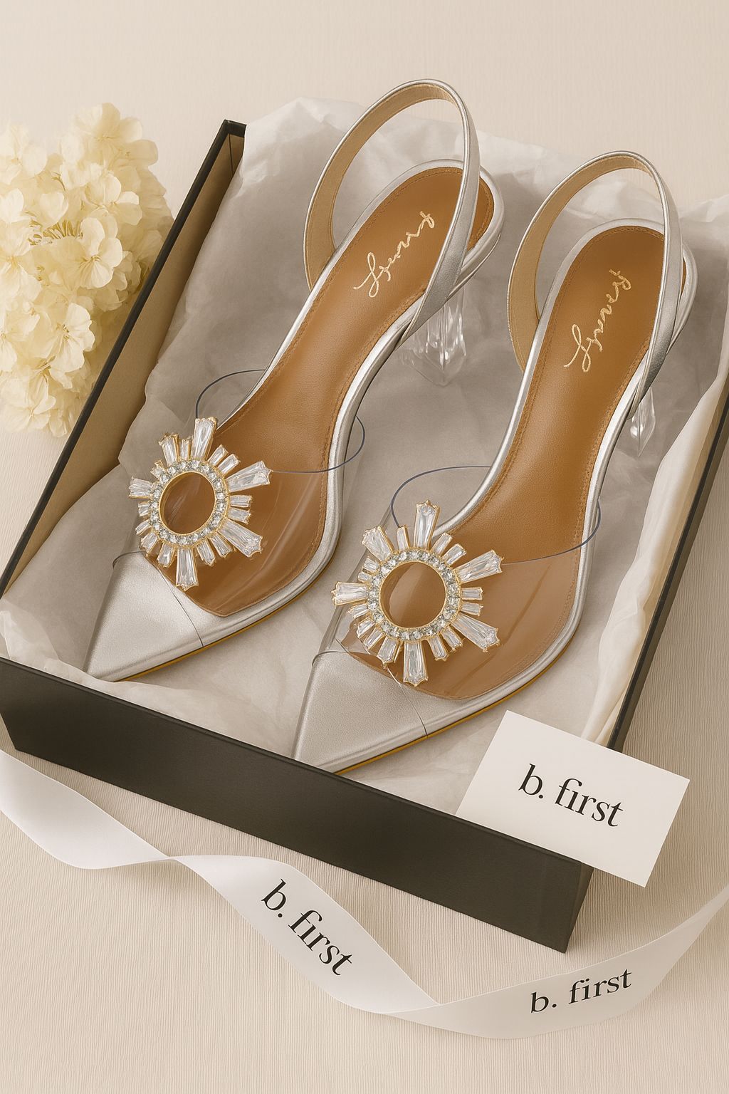 Luxury Fancy Heels for Girls – Festive Collection at B First (Silver)