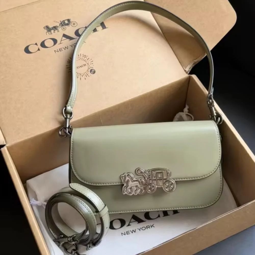 C-O-A-C-H Harper Shoulder Women Bag – Premium Edition (Green)