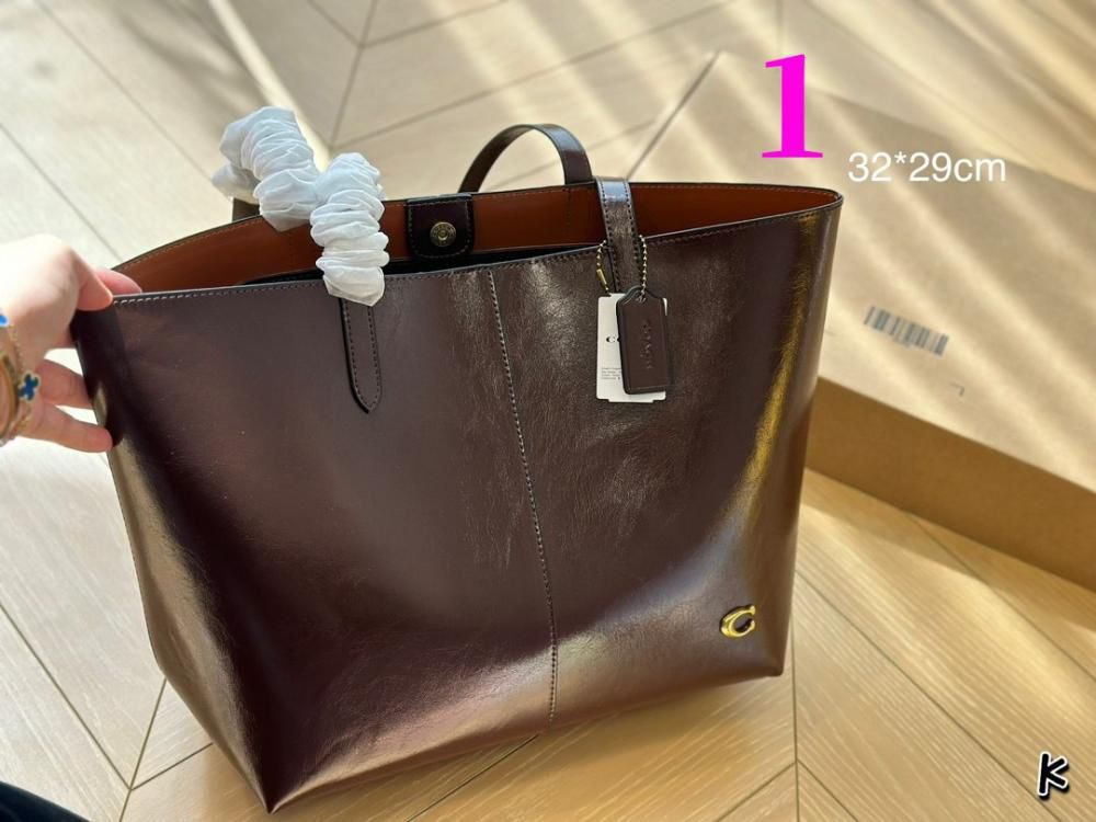 C-O-A-C-H North Tote Bag 32 – Premium Canvas & Leather Women Bag (Brown-2)