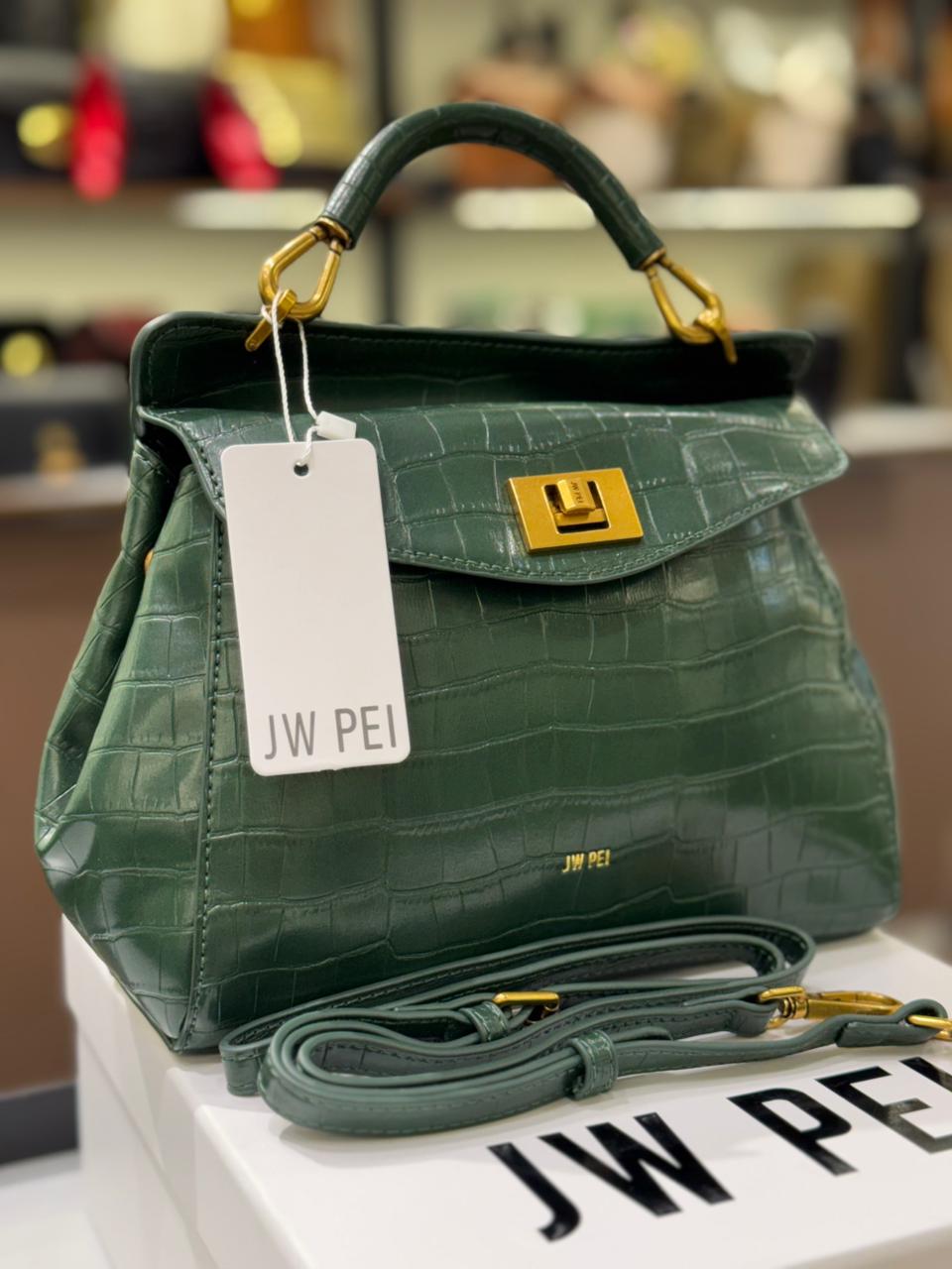 J-W P-E-I Lucia Classic Top Handle Women Bag – Elegant Everyday Style (Green)