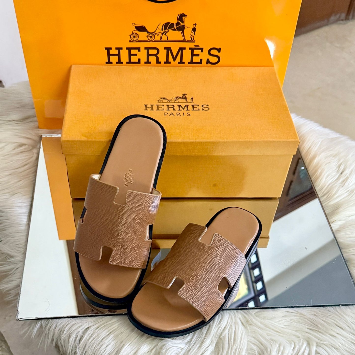 H-E-R-M-È-S Izmir Unisex Sandals – Premium Comfort Style (Beige)