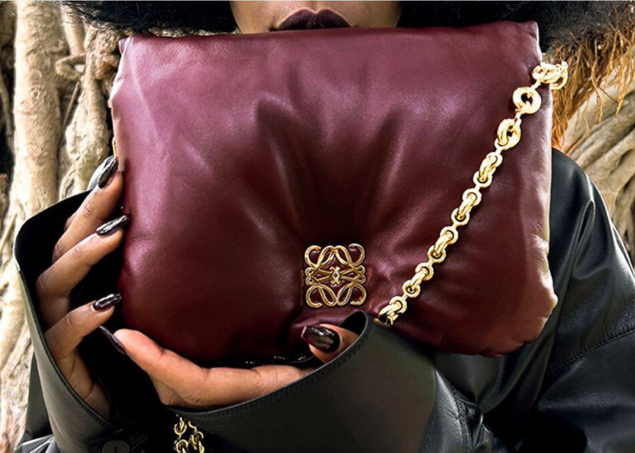 L-O-E-W-E Goya Puffer Shoulder Women Bag – Luxury Edition (Maroon)
