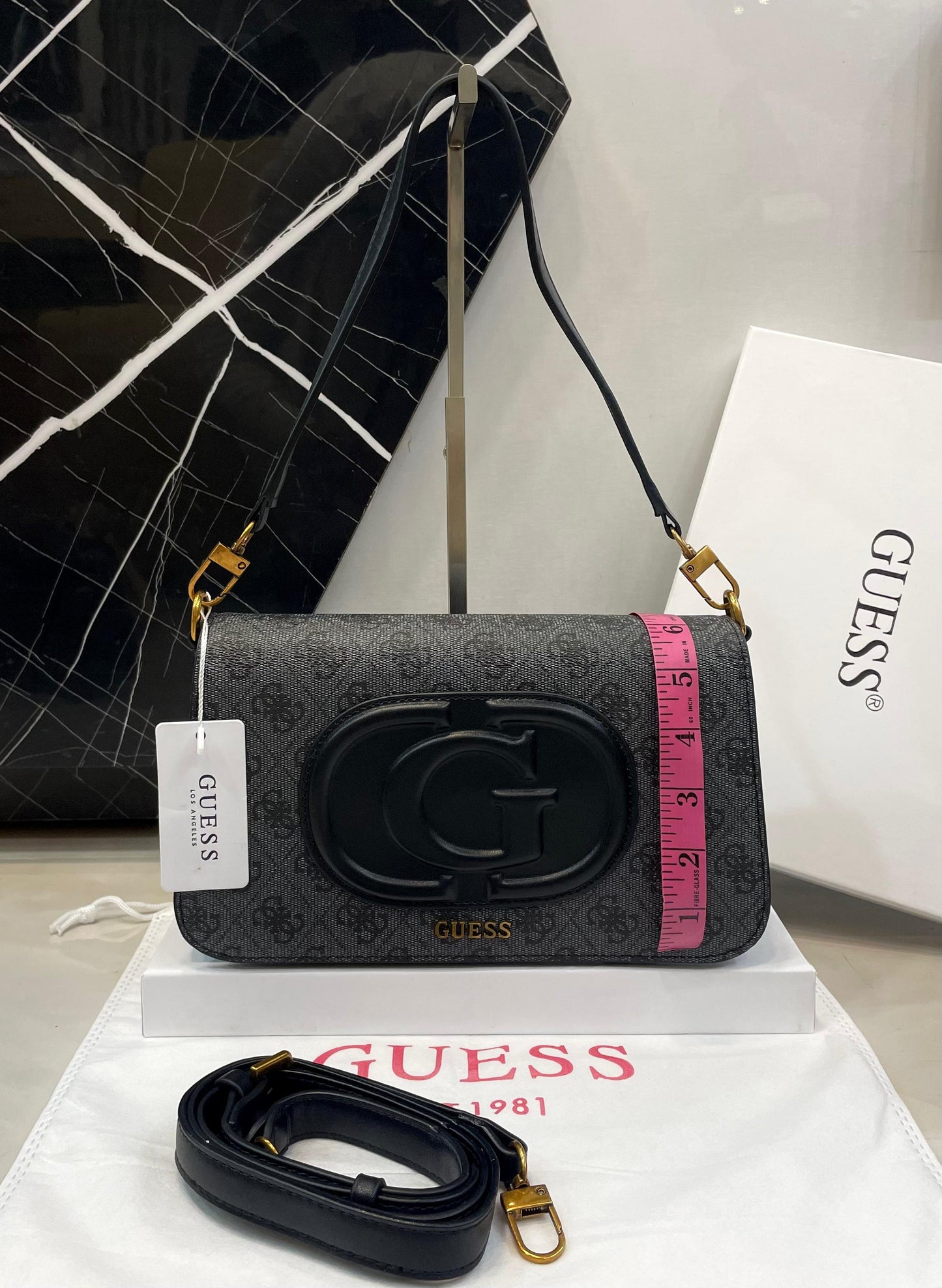 G-U-E-S-S Crossbody Women Bag – Master Class Edition (Black/Gey)