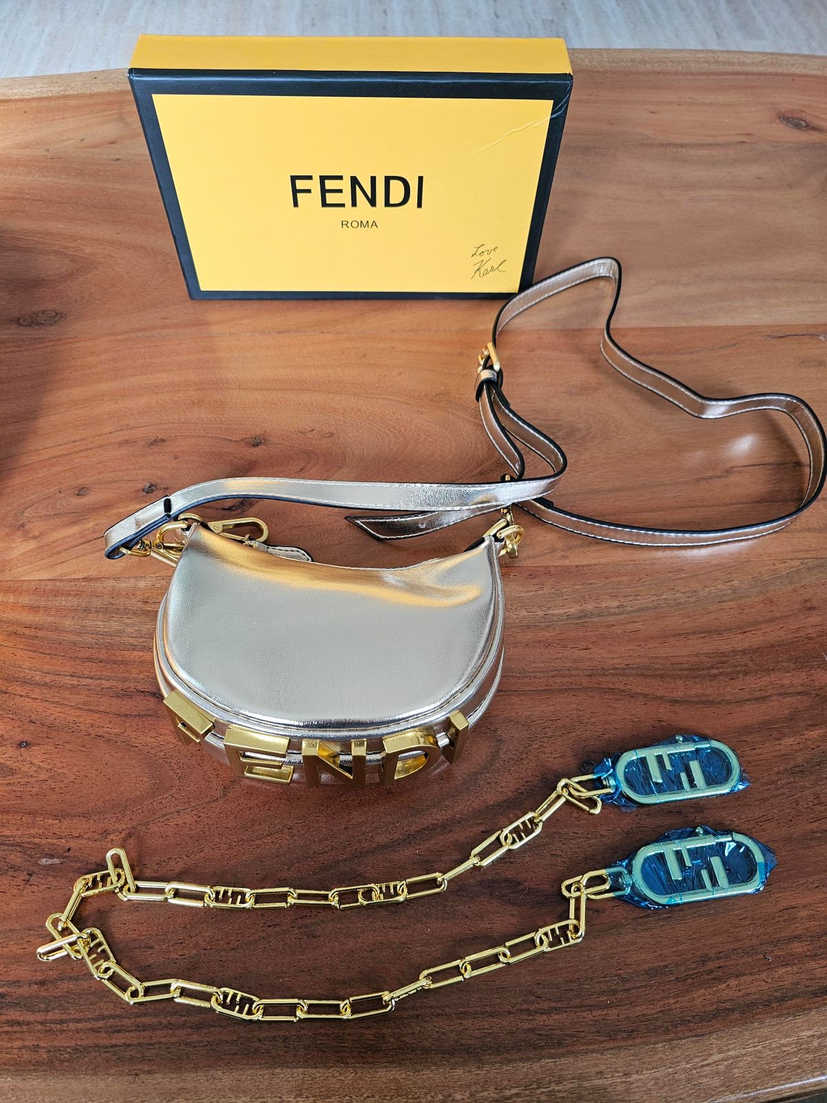 F-E-N-D-I Fendigraphy Hobo Women Bag β Statement Curve Edition (Silver)
