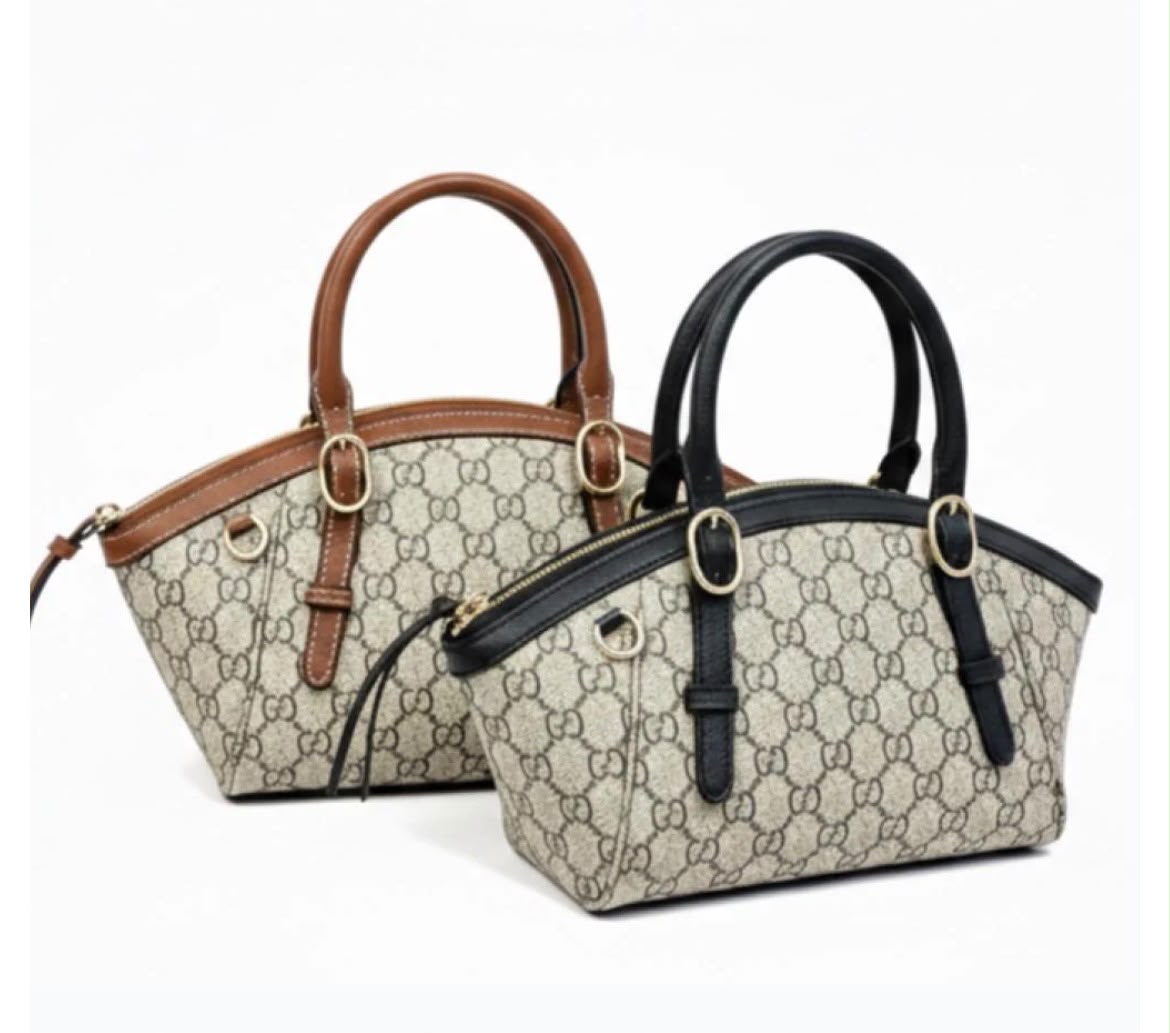 G-U-C-C-I GG Emblem Small Top Handle Crossbody – Signature Luxe Women Bag (Brown)