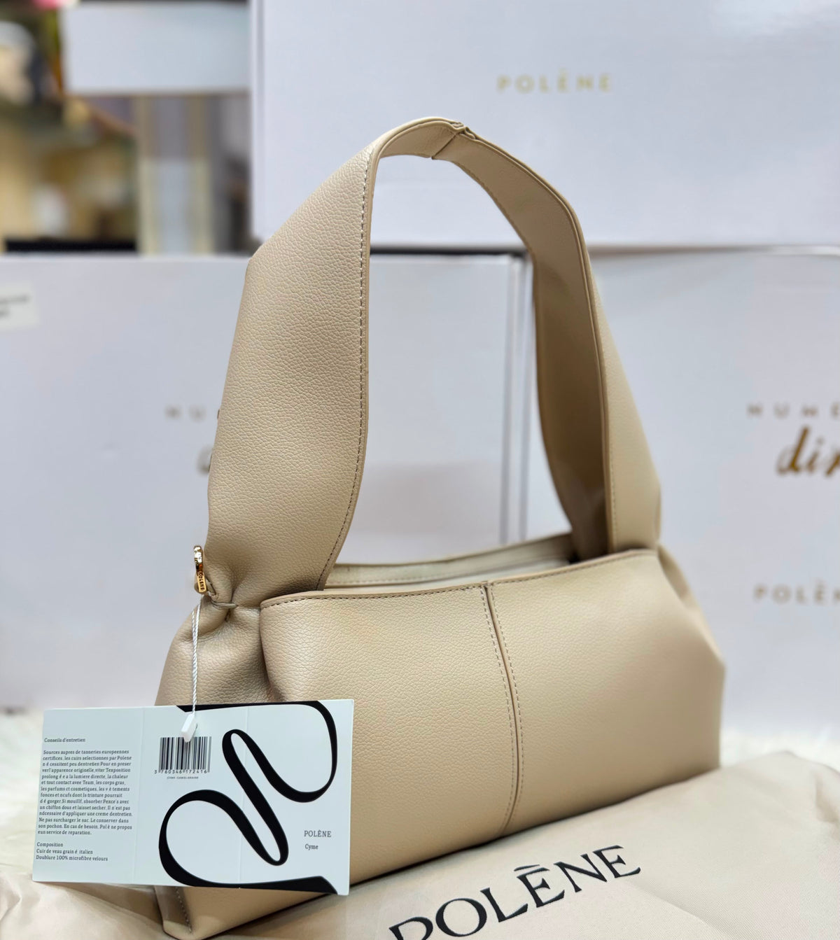 P-O-L-E-N-E NumΓ©ro Neuf East West β Elegant Luxe Women Bag (Cream)