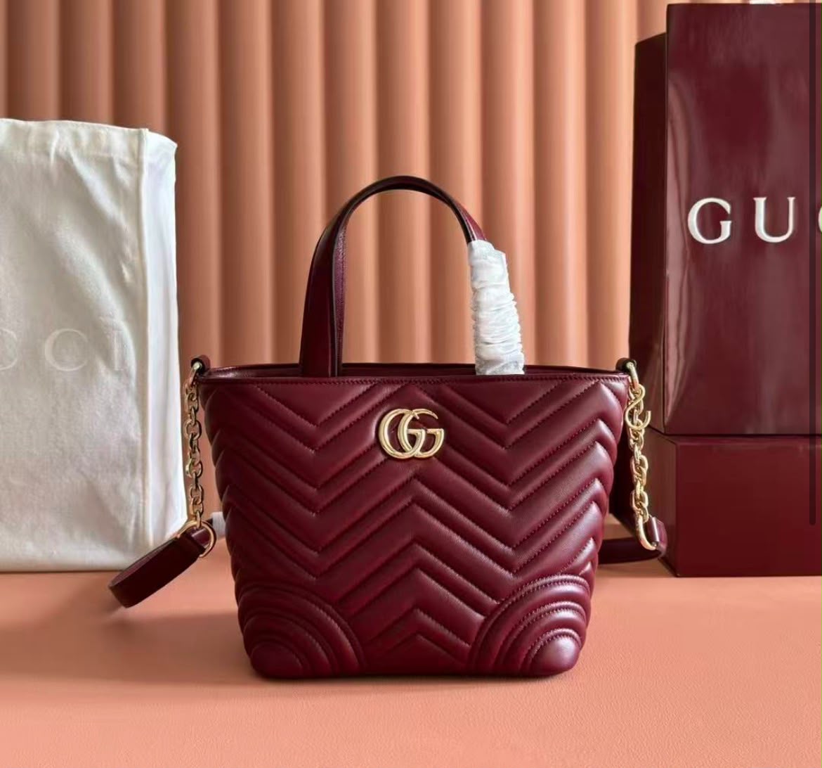 G-U-C-C-I GG Marmont Small Tote – Premium Quality Women Bag | Crossbody Style (Maroon)