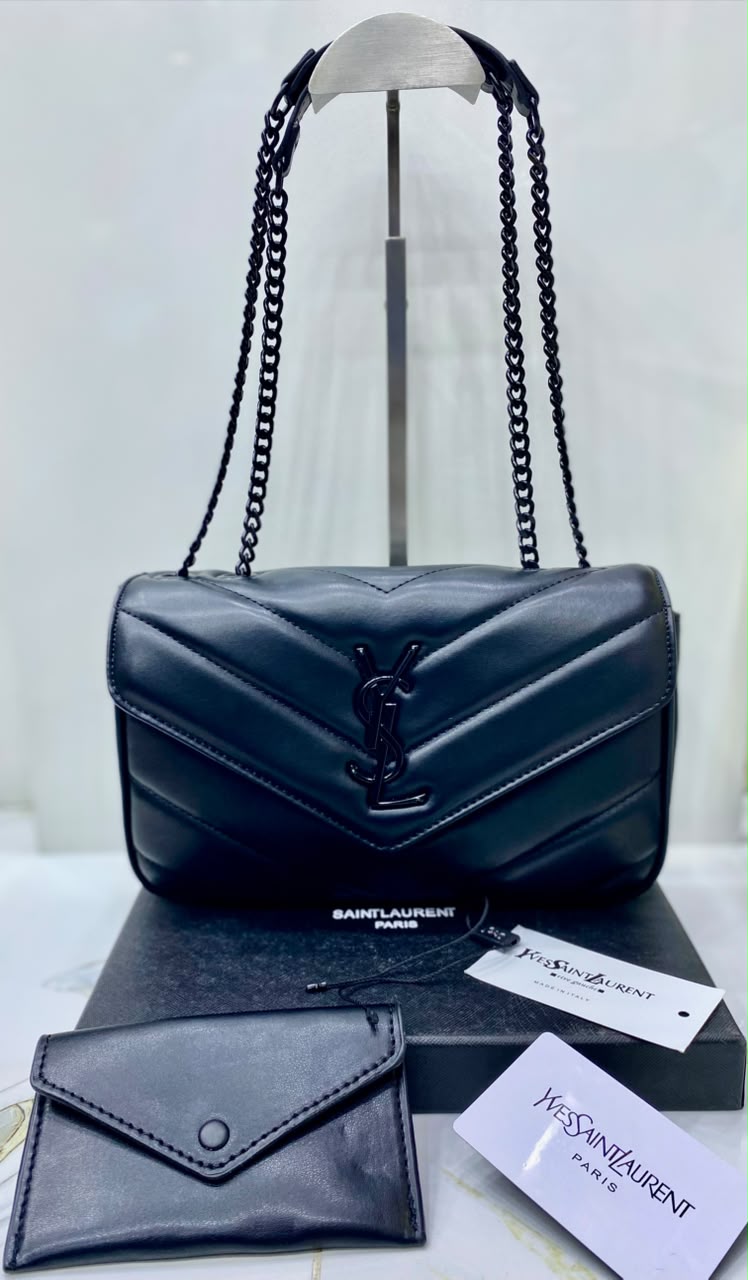 Y-S-L Saint Laurent Loulou Small Chain Bag – Chevron-Quilted Leather | Master Quality | Black Design A