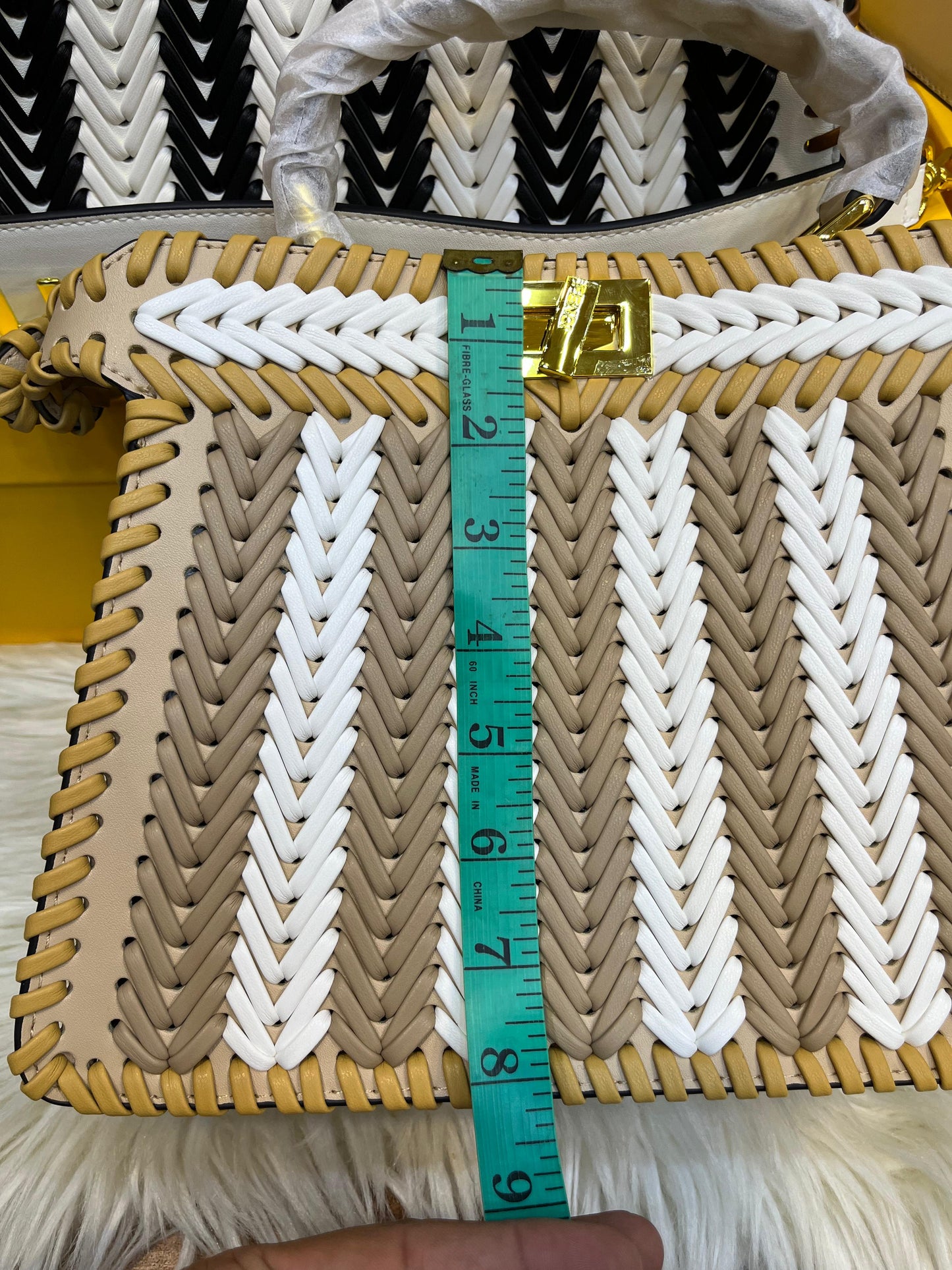 FENDI ICONIC PEEKABOO ISEEU LEATHER – Women Bag (Beige White)