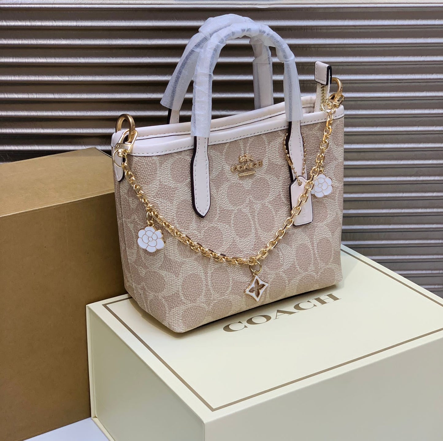 C-O-A-C-H City Mini Women Bag – New Design Official Model (Off White Pink)