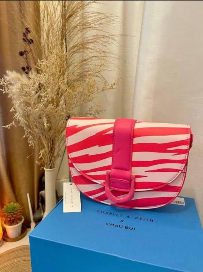 CHARLES & KEITH β Faux Leather Shoulder Bag (With Brand Bag & Tag) (Red)