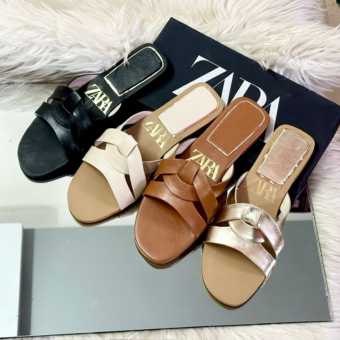 ZARA BASIC Slippers – Restocked Collection (Beige)