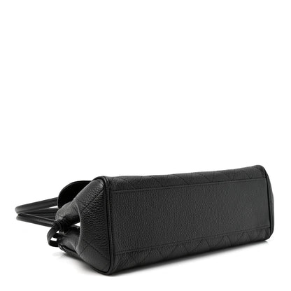 C-H-A-N-E-L Grained Calfskin Stitched Urban Essentials Shopping Bag | Gold Hardware | Luxury Women Bag (Black)