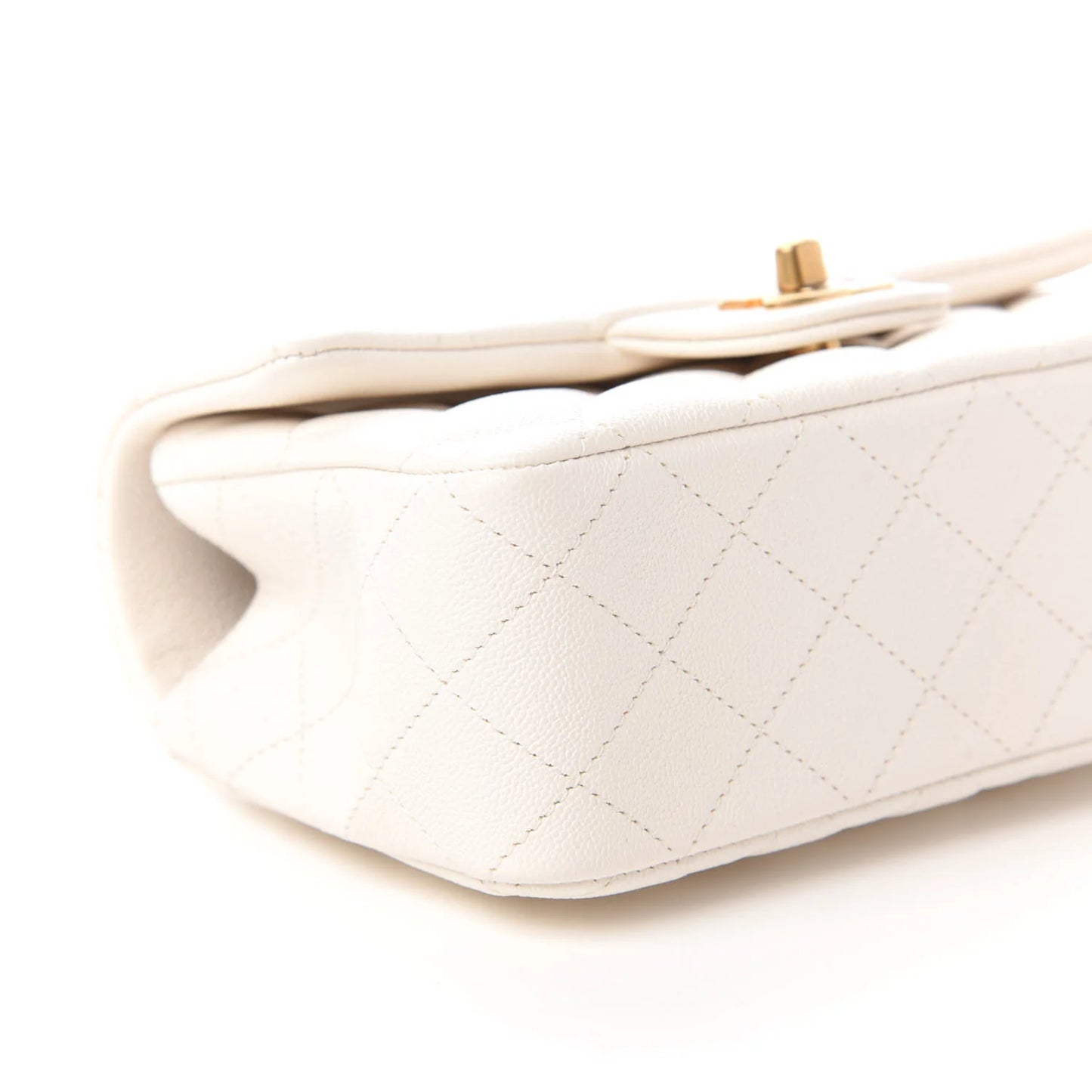 C-H-A-N-E-L Quilted Mini Top Handle Rectangular Flap Bag – Luxury Women Bag (White)