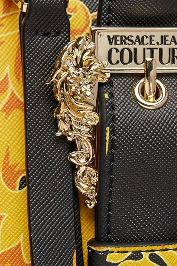 Versace Couture Alma Style Cross Body Bag for Women (Black/Gold)