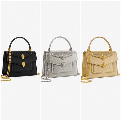 B-V-L-G-A-R-I Serpenti Forever Charm – Iconic Luxe Women Bag (Silver)