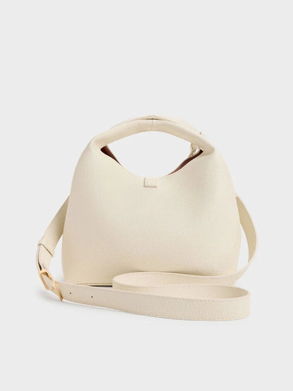 C-H-A-R-L-E-S & K-E-I-T-H Chance Turn-Lock Bucket Bag 2pc Set – Premium Women Bag (Cream)