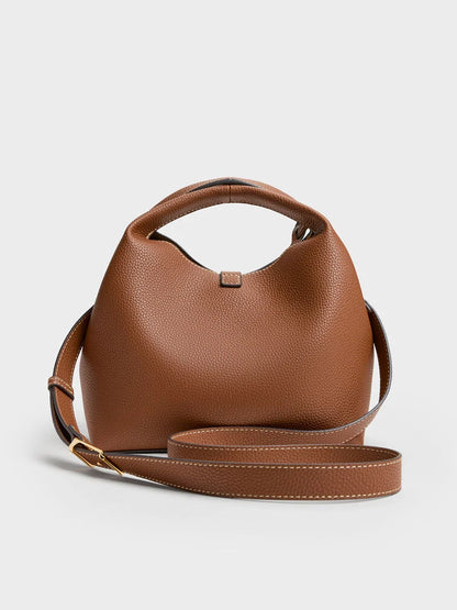 C-H-A-R-L-E-S & K-E-I-T-H Chance Turn-Lock Bucket Bag 2pc Set – Premium Women Bag (Brown)