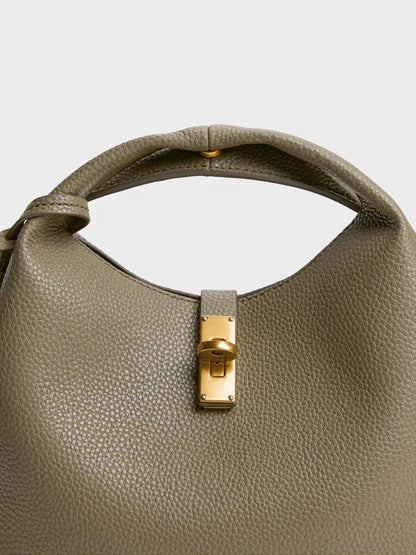 C-H-A-R-L-E-S & K-E-I-T-H Chance Turn-Lock Bucket Bag 2pc Set – Premium Women Bag (Olive Green))