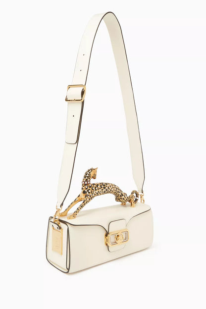 L-A-N-V-I-N Inspired Rateau Pencil Cat Shoulder Bag – Elegant Luxe Women Bag (White)