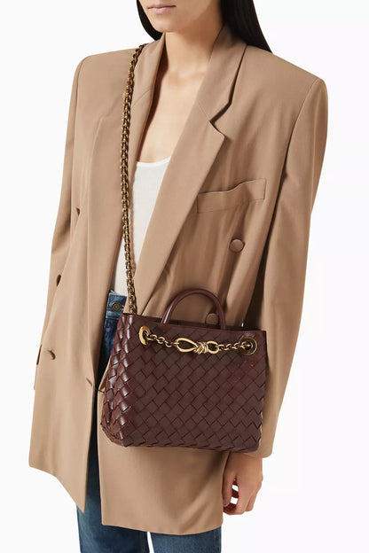 B-O-T-T-E-G-A V-E-N-E-T-A Small Andiamo Bag – Signature Luxe Women Bag (Brown-2)