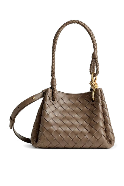 B-O-T-T-E-G-A V-E-N-E-T-A Small Shoulder Women Bag – Intrecciato Chic Edition (Brown)