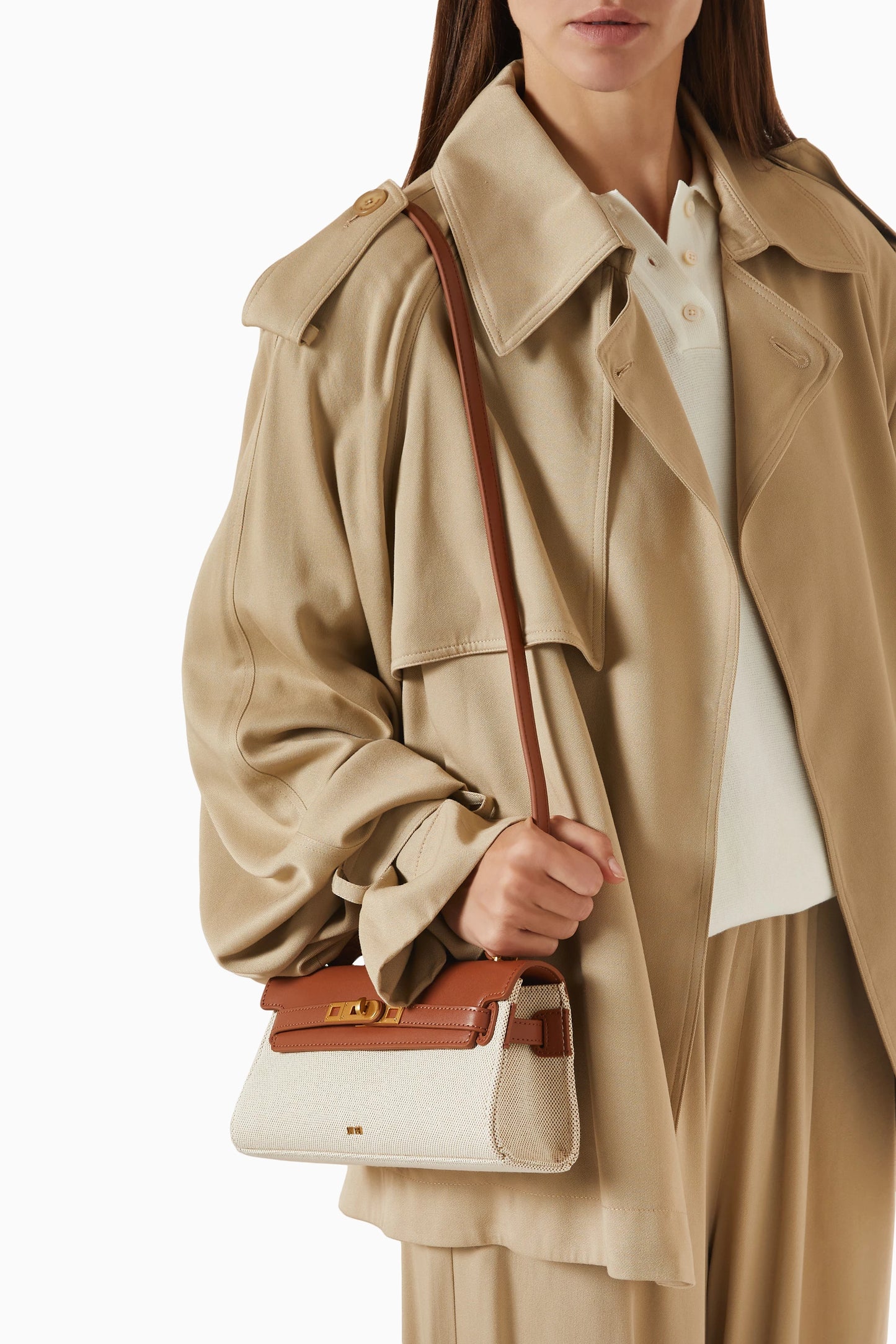 J-W P-E-I Noor Top Handle Bag – Modern Luxe Women Bag (Brown/Beige)