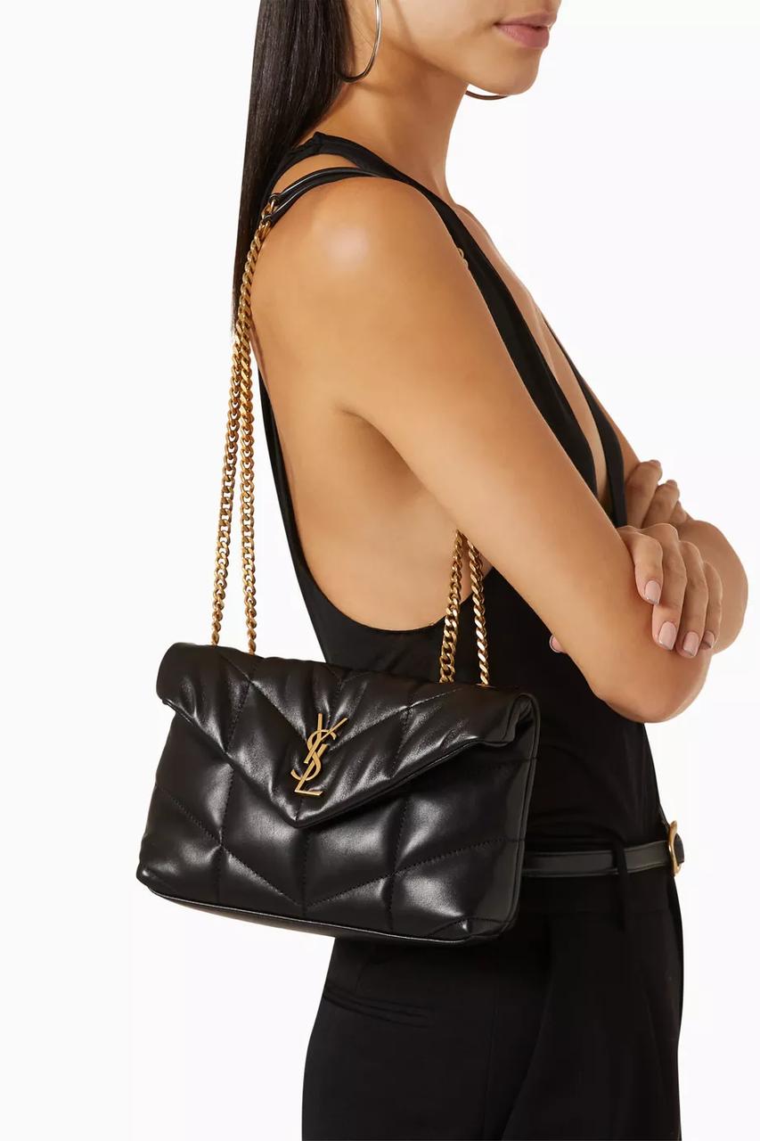 YSL Women Bag – Elegant Crossbody Design (Black/Gold)