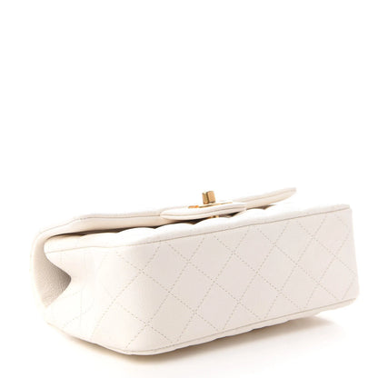 C-H-A-N-E-L Quilted Mini Top Handle Rectangular Flap Bag – Luxury Women Bag (White)