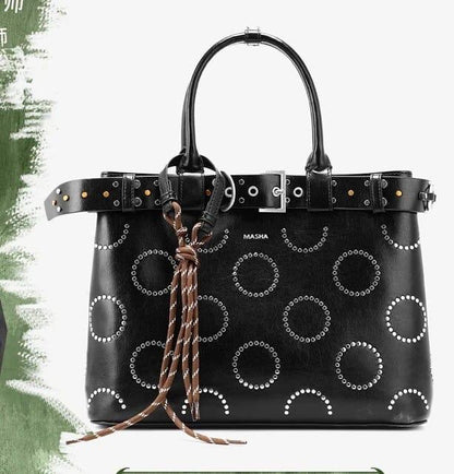 Masha Brand Original Leather Bag – Made in France (Black)