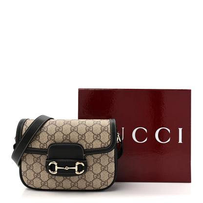 G-U-C-C-I Horsebit 1955 Soft Small Shoulder Women Bag – Supreme Monogram Edition (Black)