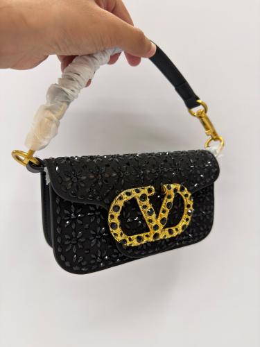V-A-L-E-N-T-I-N-O G-A-R-A-V-A-N-I Locò Small Shoulder Women Bag – Crystal Floral Edition (Black)