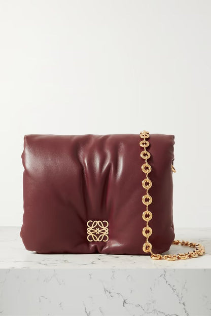 L-O-E-W-E Goya Puffer Shoulder Women Bag – Luxury Edition (Maroon)