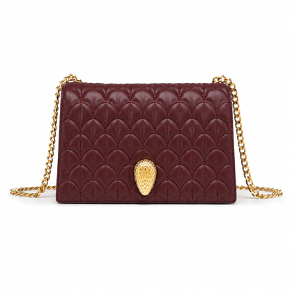 B-V-L-G-A-R-I Serpenti Sugarloaf Quilted Shoulder Bag – Master Quality | Box Packaging | Maroon