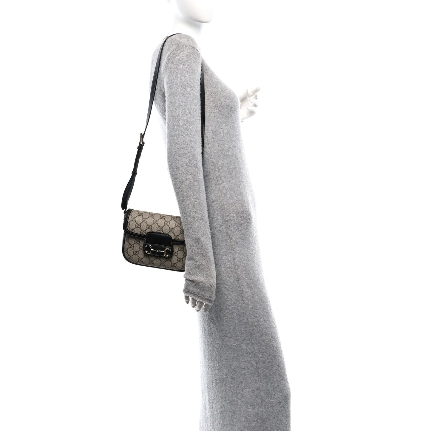 G-U-C-C-I Horsebit 1955 Soft Small Shoulder Women Bag – Supreme Monogram Edition (Black)