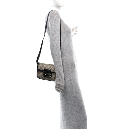 G-U-C-C-I Horsebit 1955 Soft Small Shoulder Women Bag – Supreme Monogram Edition (Black)