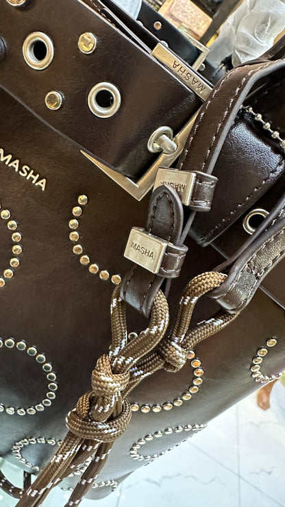 Masha Brand Original Leather Bag – Made in France (Black)