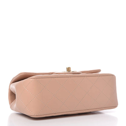 C-H-A-N-E-L Quilted Mini Top Handle Rectangular Flap Bag – Luxury Women Bag (Peach/Beige)
